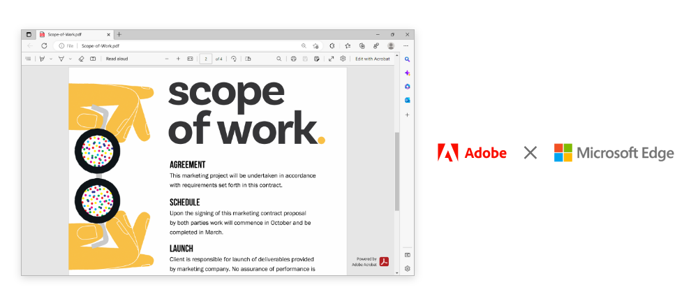 Microsoft Edge se integra con Adobe Acrobat para ver y editar PDF en el navegador