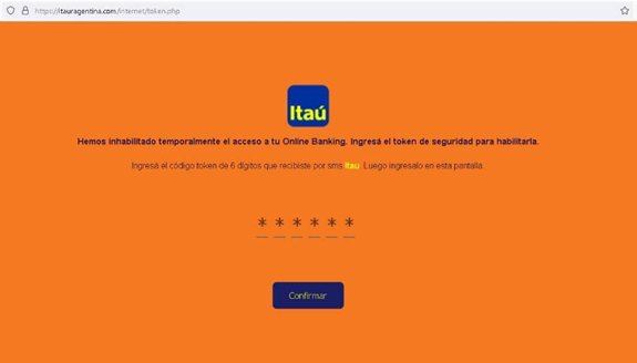 Phishing_Sitio Falso Itaú