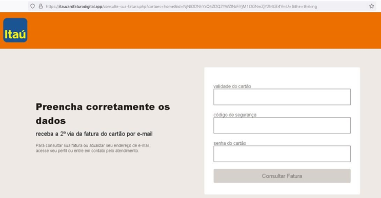 Phishing_Sitio Falso Itaú