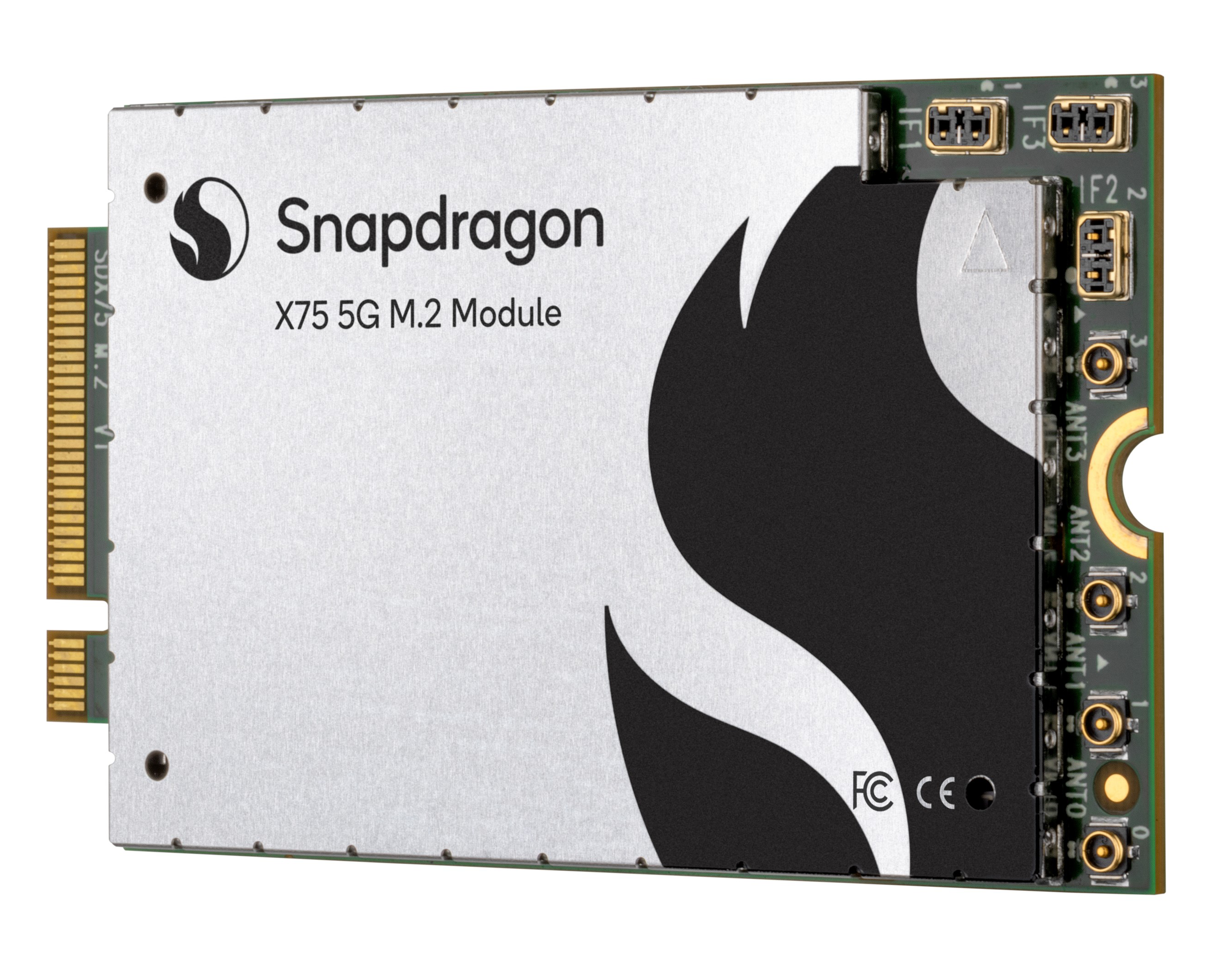 Módem Qualcomm Snapdragon X75 5G, usado en la prueba de Carrier Aggregation con 5 portadores.