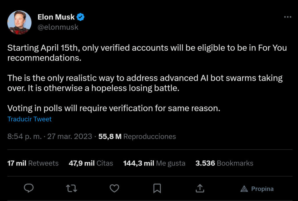 Twitter Blue Musk
