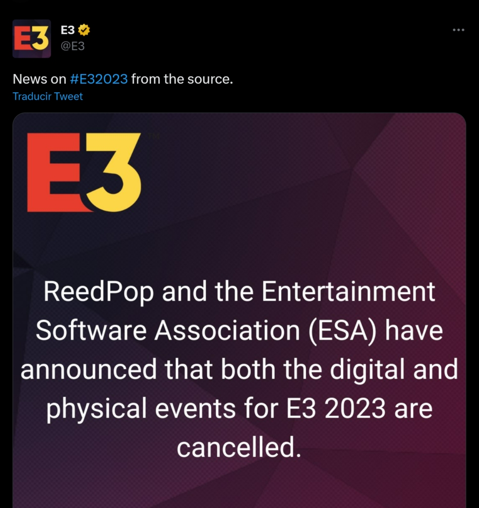 E3 2023 cancelada