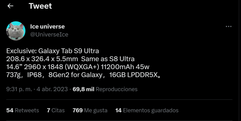Galaxy Tab S9 Ultra ice universe