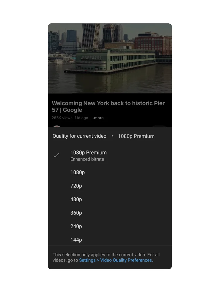 youtube premium enhanced bitrate