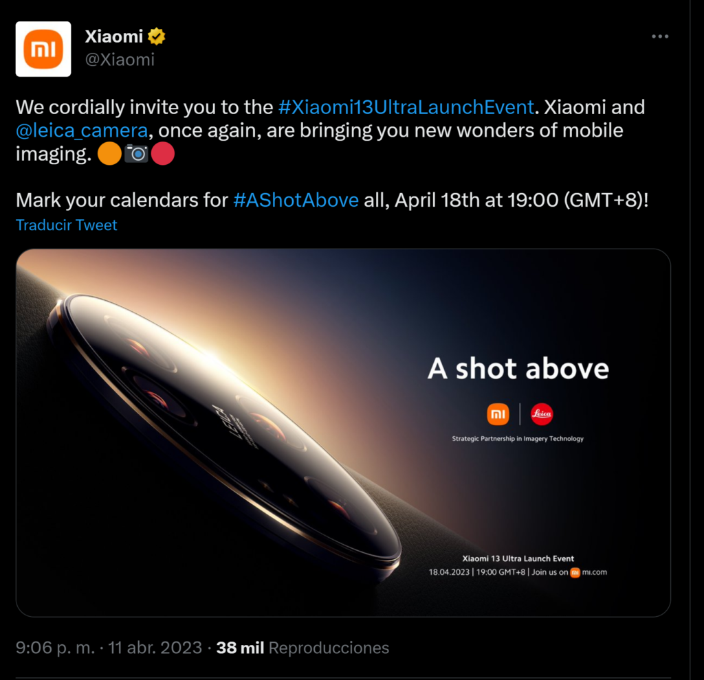 Xiaomi 13 ultra anuncio