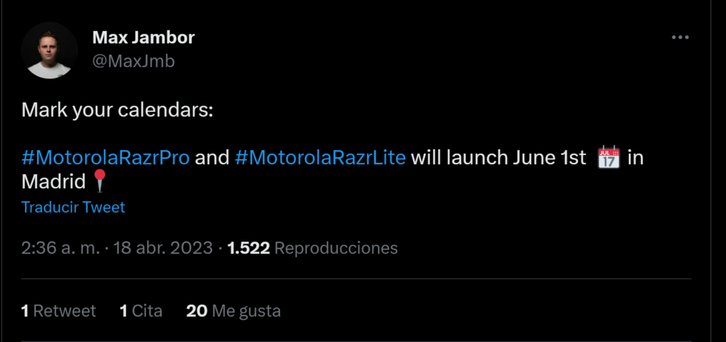 Moto Razr Lite fecha presentacion