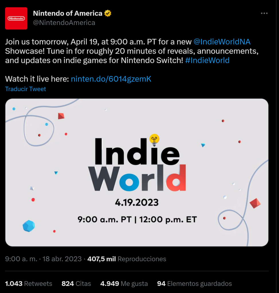 Nintendo Indie World Showcase 
