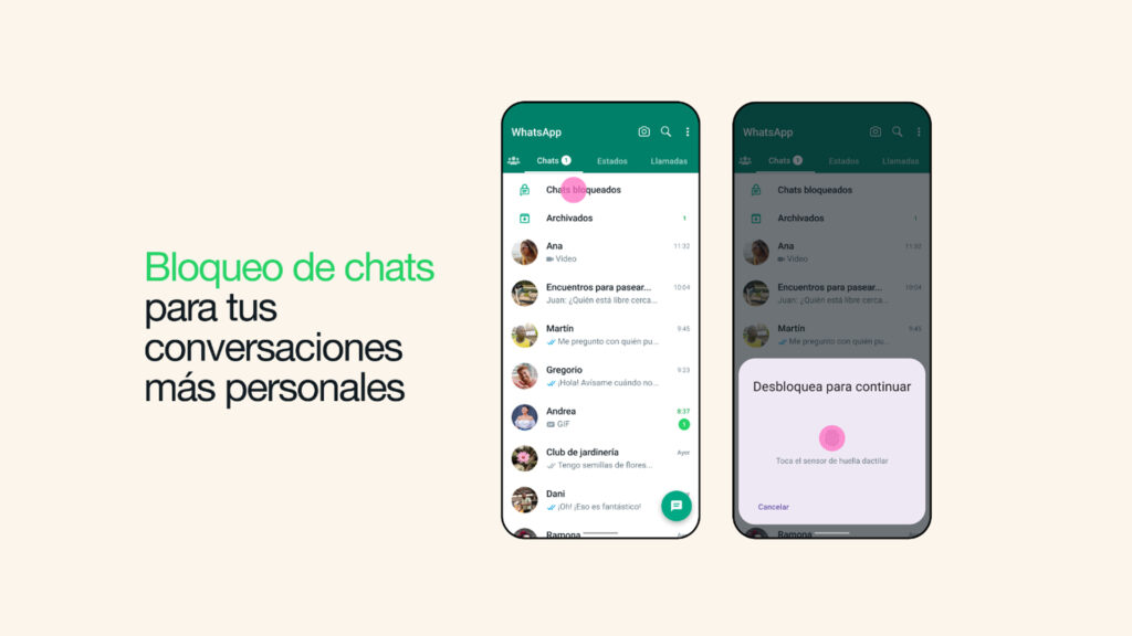WhatsApp anuncia su nueva función “bloqueo de chats”