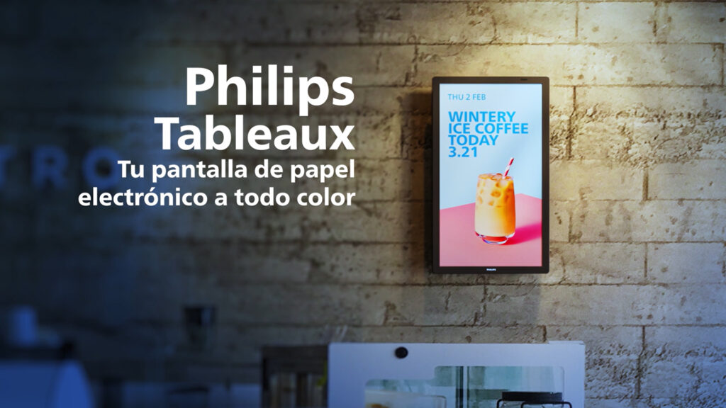 Philips Tableaux es un tablón digital de 25,3 pulgadas ideal para la señalización