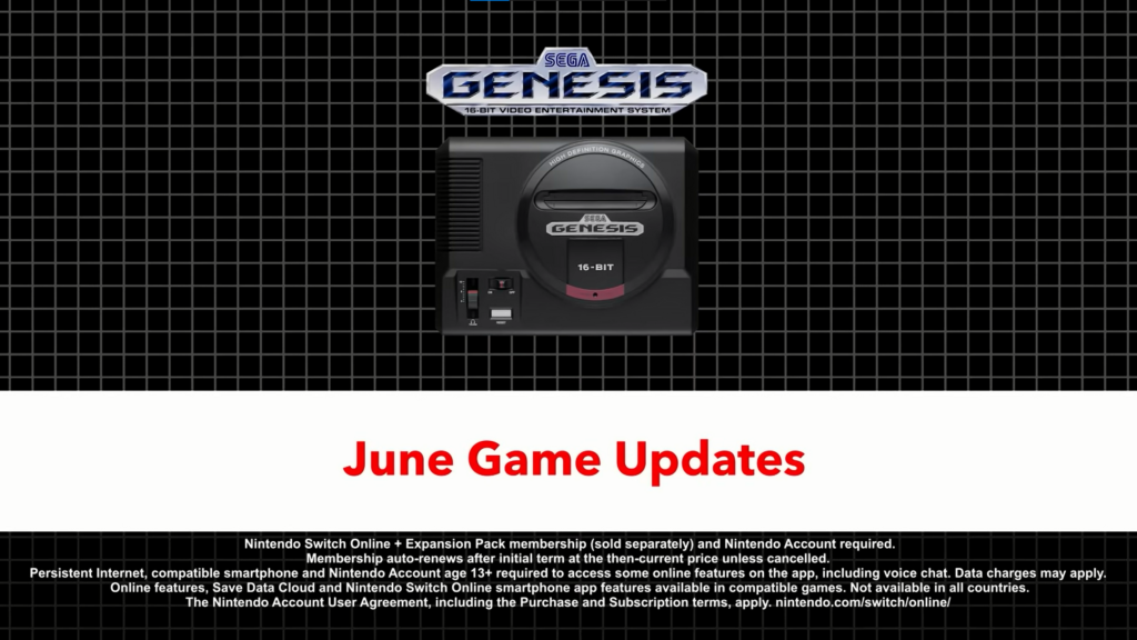 Cuatro nuevos juegos de SEGA Genesis llegan a Nintendo Switch Online + Expansion Pass en junio