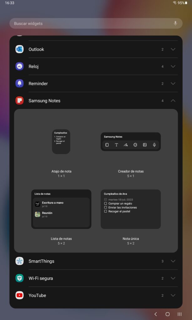 Samsung Notes actualización julio 2023 captura 3