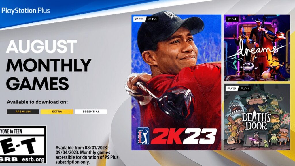 PGA Tour 2K23, Dreams y Death’s Door son los juegos mensuales de PlayStation Plus de agosto