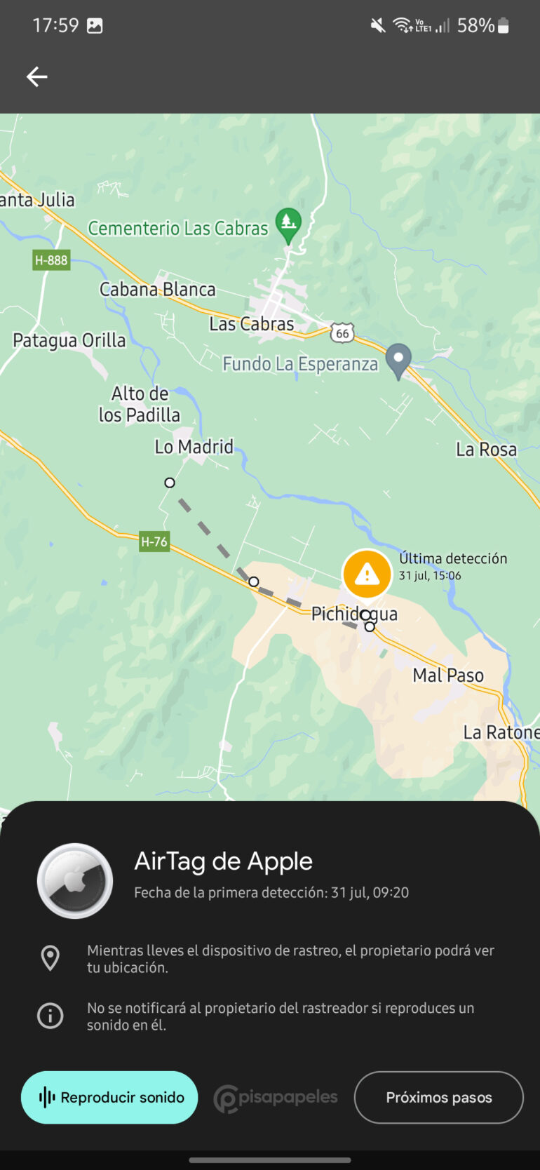Android te alerta si detecta un AirTag cerca de ti