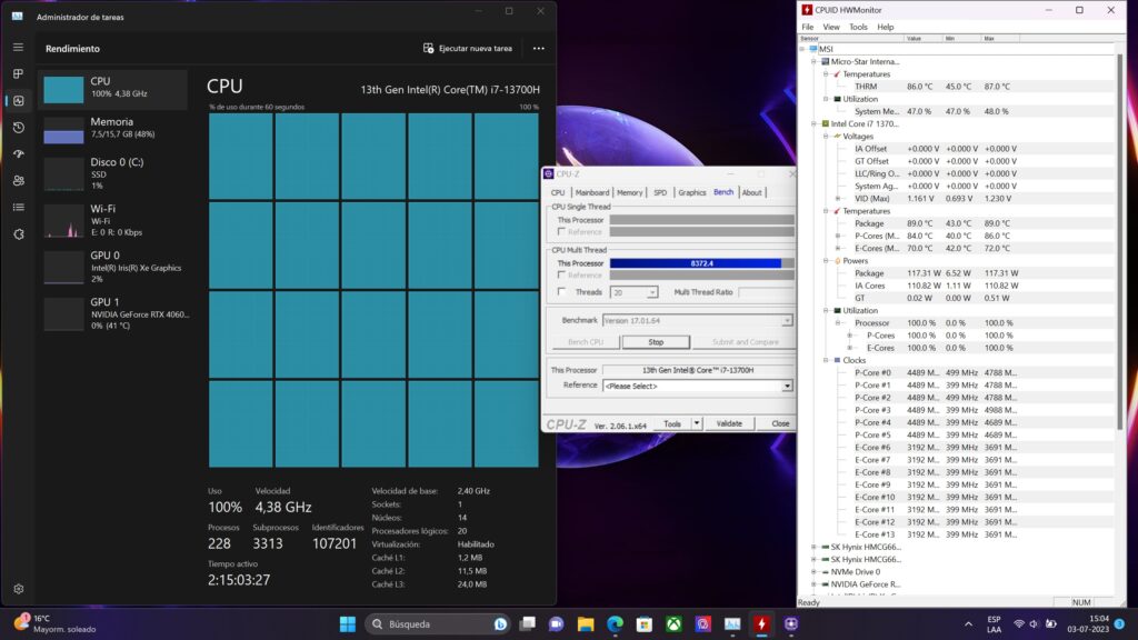 MSI Vector GP77 13V - Temp Test 1