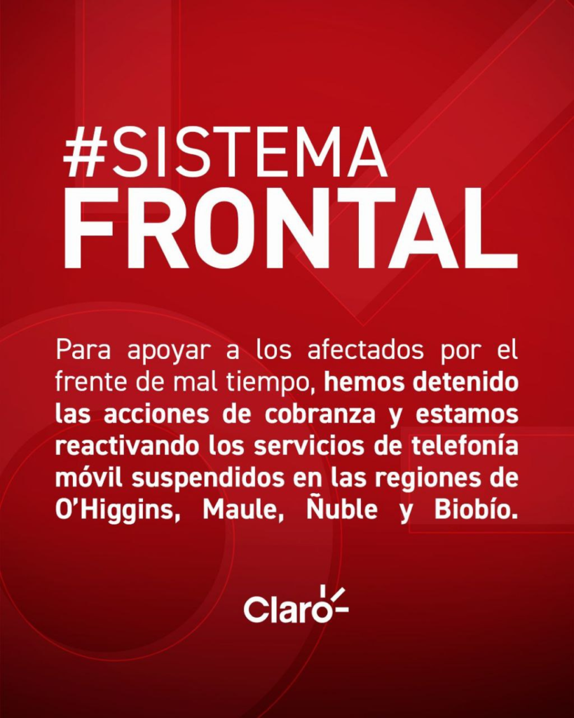 operadores claro chile sistema frontal agosto 2023