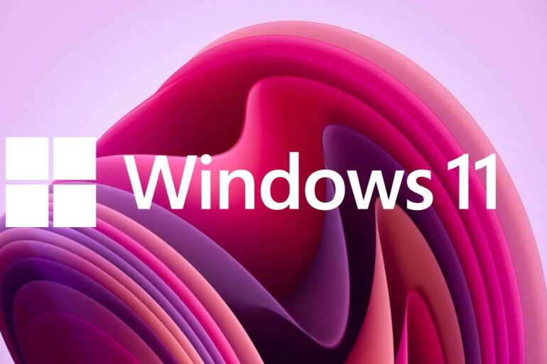 Windows 11 fondo rosado