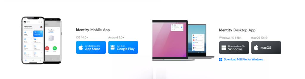 Apps para móviles y PC de UniFi Identity