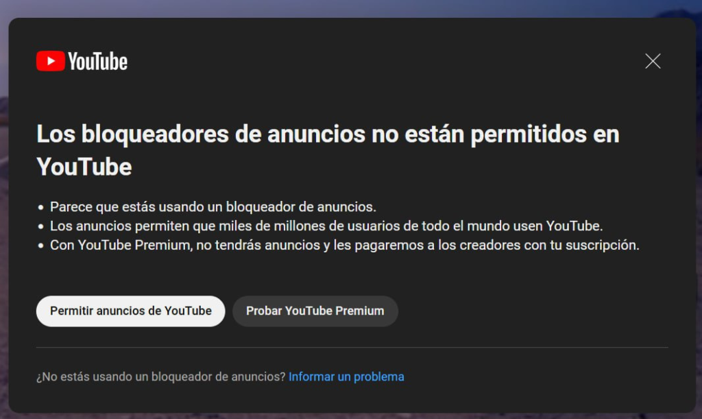 YouTube confirma que está haciendo un esfuerzo global para terminar con los bloqueadores de anuncios