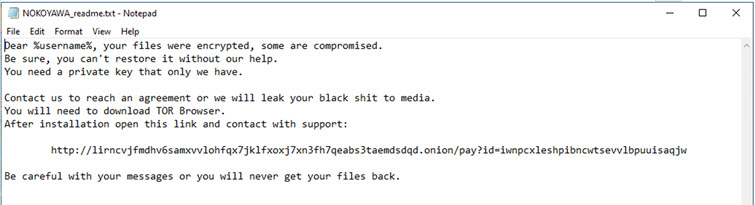 Grupos Nokoyawa ransomware