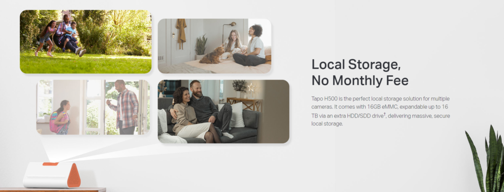 Imagen sobre el almacenamiento local integrado en el Tapo H500