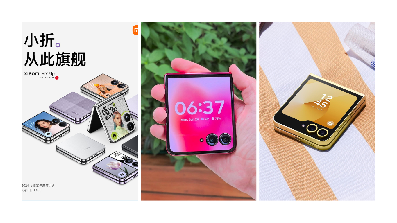 Xiaomi Mix Flip vs Samsung Galaxy Z Flip6 y Motorola Razr 50 Ultra. ¿En qué se diferencian los 3 plegables presentados este mes y cuál te conviene más?