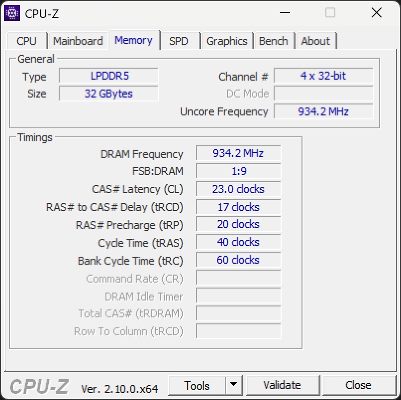 ASUS Zenbook S 16 - CPU-Z 3