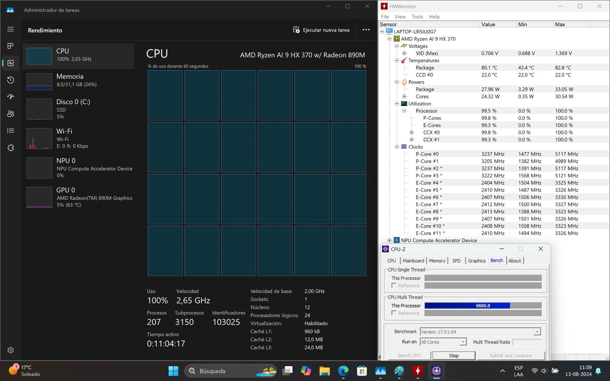 ASUS Zenbook S 16 - Temp Test