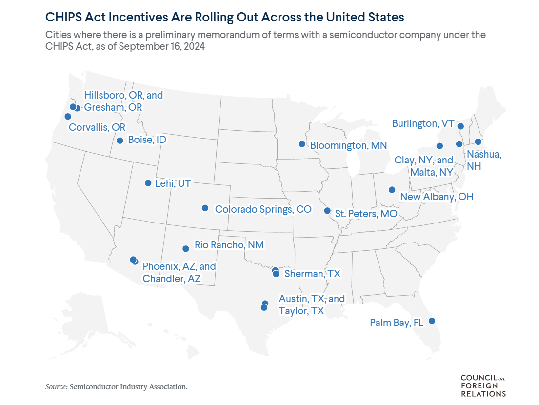 Ley Chips, Ciudades, Intel. Giselle Ruiz destaca a Chander en Arizona, Ohio y Oregon.