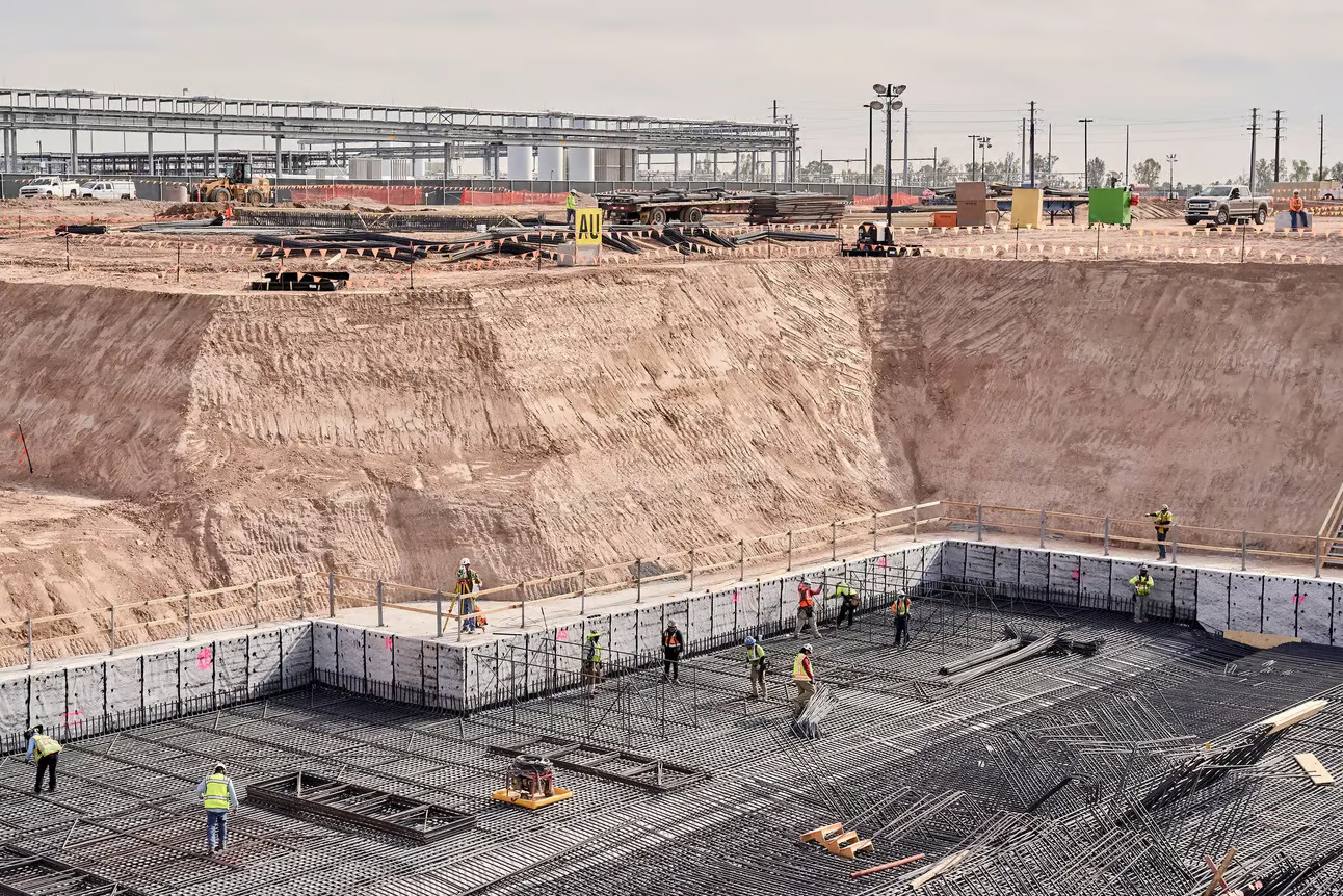 Sitio de construcción de la fábrica de Intel en Chandler, Arizona