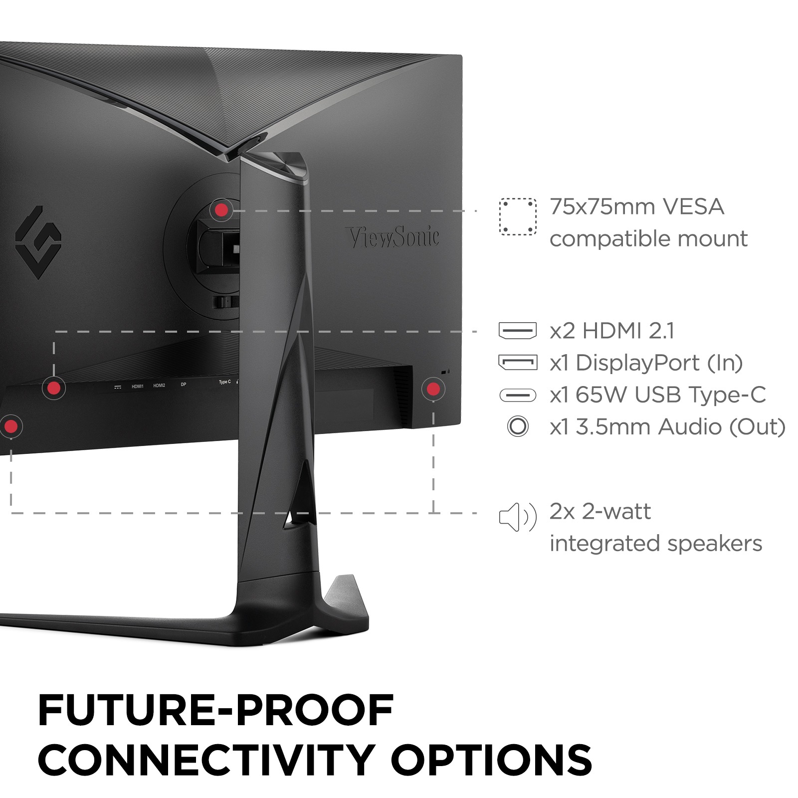 Monitor Viewsonic XG275D-4K - Puertos de conectividad
