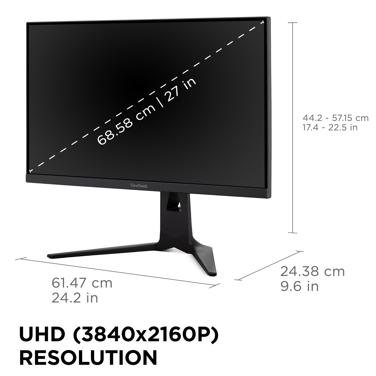 Monitor Viewsonic XG275D-4K - medidas