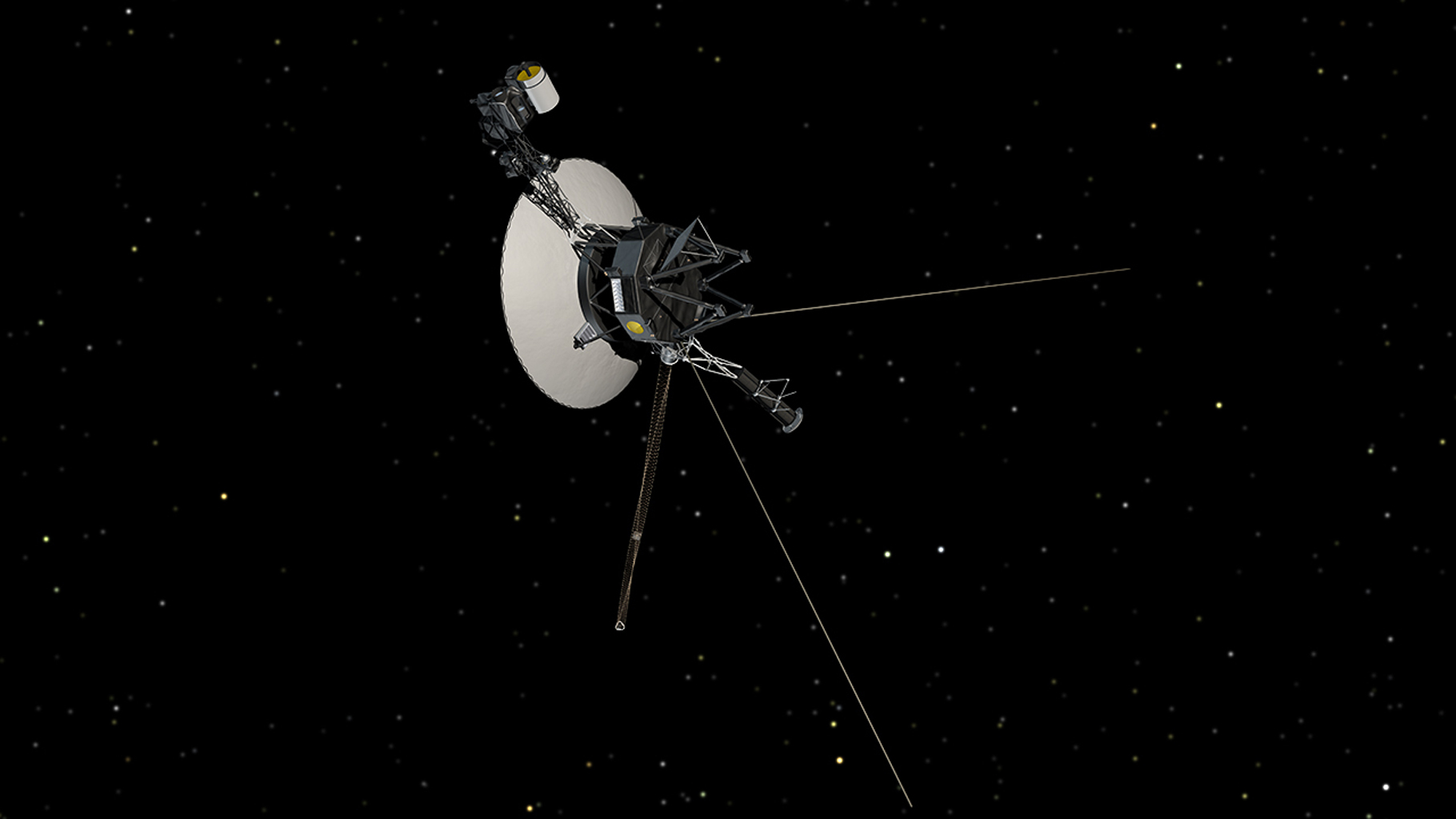 Entre las estrellas. Concepto artístico de una nave Voyager en el espacio profundo. | Créditos de la imagen: NASA/JPL-Caltech
