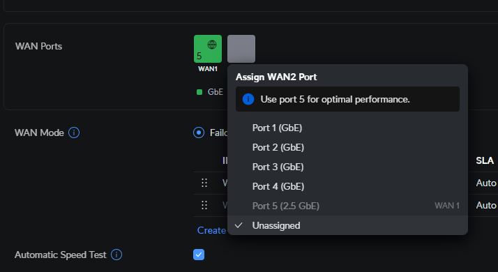 WAN remapeables en UniFi Network