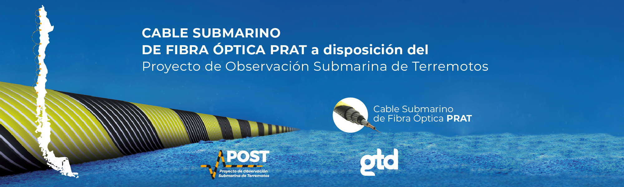 
Proyecto de Observación Submarina de Terremotos (POST) usando el cable Prat | Créditos: Gtd