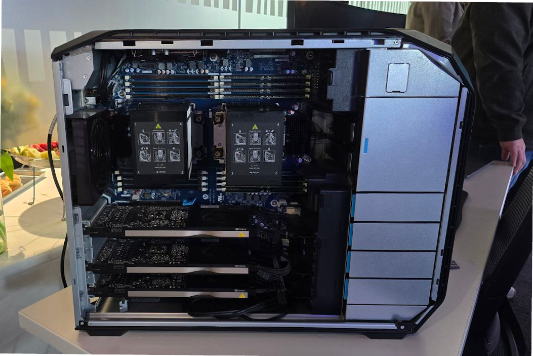 WorkStation de HP modelo Z840 con capacidad para dos CPU Xeon y  cuatro GPU profesoinales NVIDIA RTX ADA