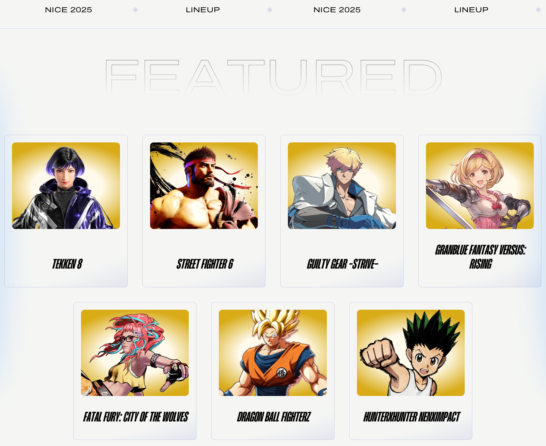 
Lineup oficial de EVO Francia 2025: Tekken 8, Street Fighter 6, Guilty Gear -Strive-, Granblue Fantasy Versus: Rising, Fatal Fury: City of the Wolves, Dragon Ball FighterZ y Hunter x Hunter Nenximpac