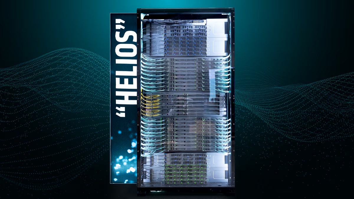 Rack de inteligencia artificial AMD Helios basado en Open Rack v3. | Créditos: AMD
