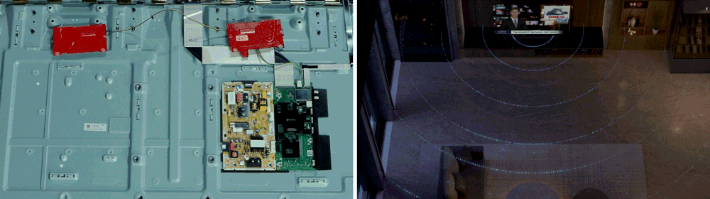 La imagen tiene un atributo ALT vacío; su nombre de archivo es Samsung-TVs-and-Displays-QLED-TV-Teardown_main13.gif
Cada imagen muestra la diferencia entre el televisor QLED de Samsung (izquierda) y un televisor LCD convencional (derecha). | Créditos: Samsung.