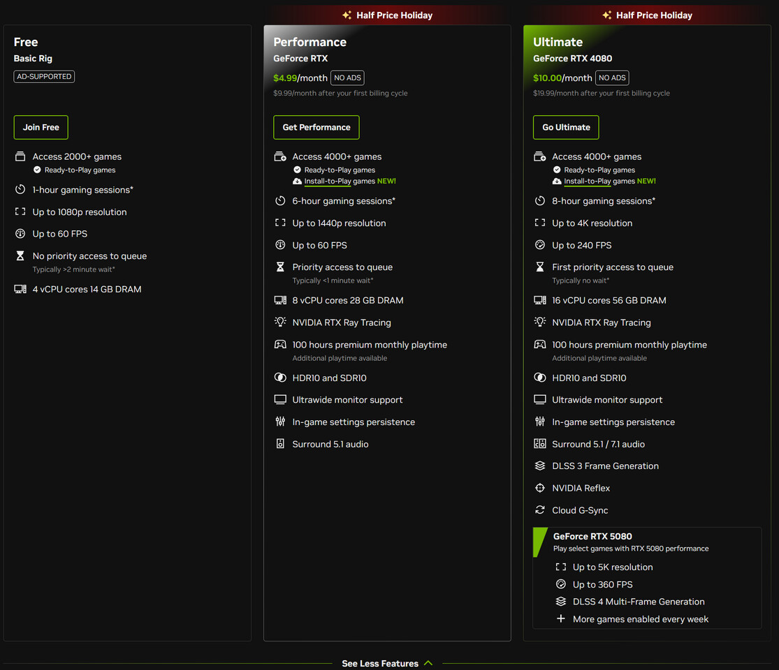 NVIDIA GeForce NOW limite de 100 horas al mes