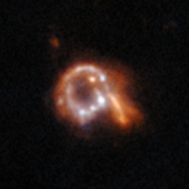 Rara galaxia con forma de anillo formada por una colisión frontal directa. | Créditos: NASA