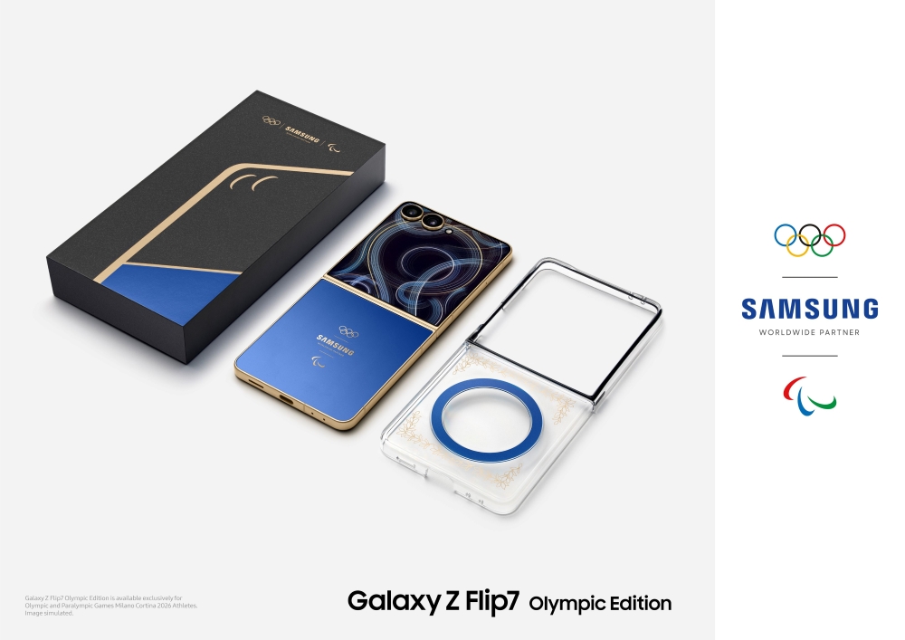 Empaque del Galaxy Z Flip7 edición de juegos Olímpicos de Inverno Milano Cortina | Créditos: Samsung