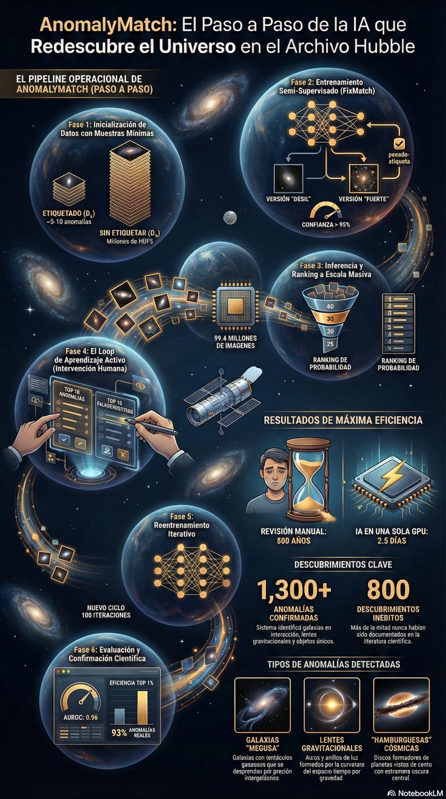 Paso a paso de cómo funciona la IA detrás de las fotos con anomalías del Hubble, redescubiertas por la NASA