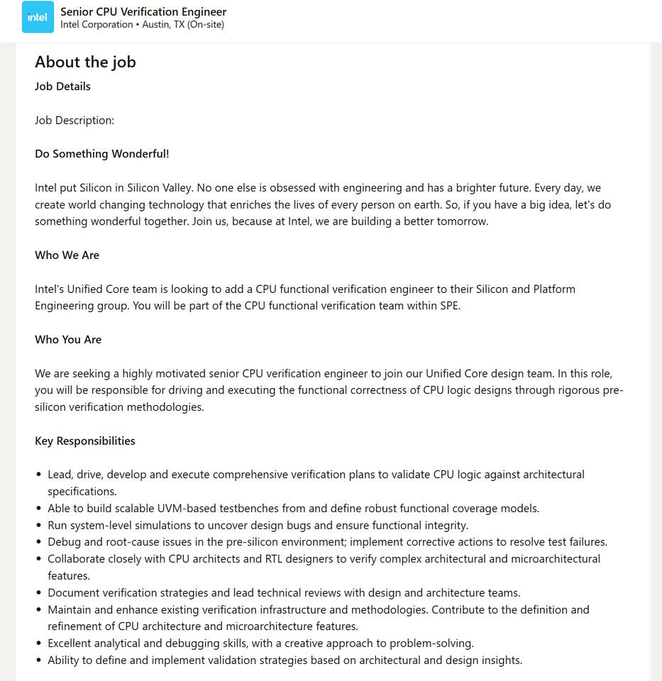 Intel busca ingenieros para núcleos unificados foto 1