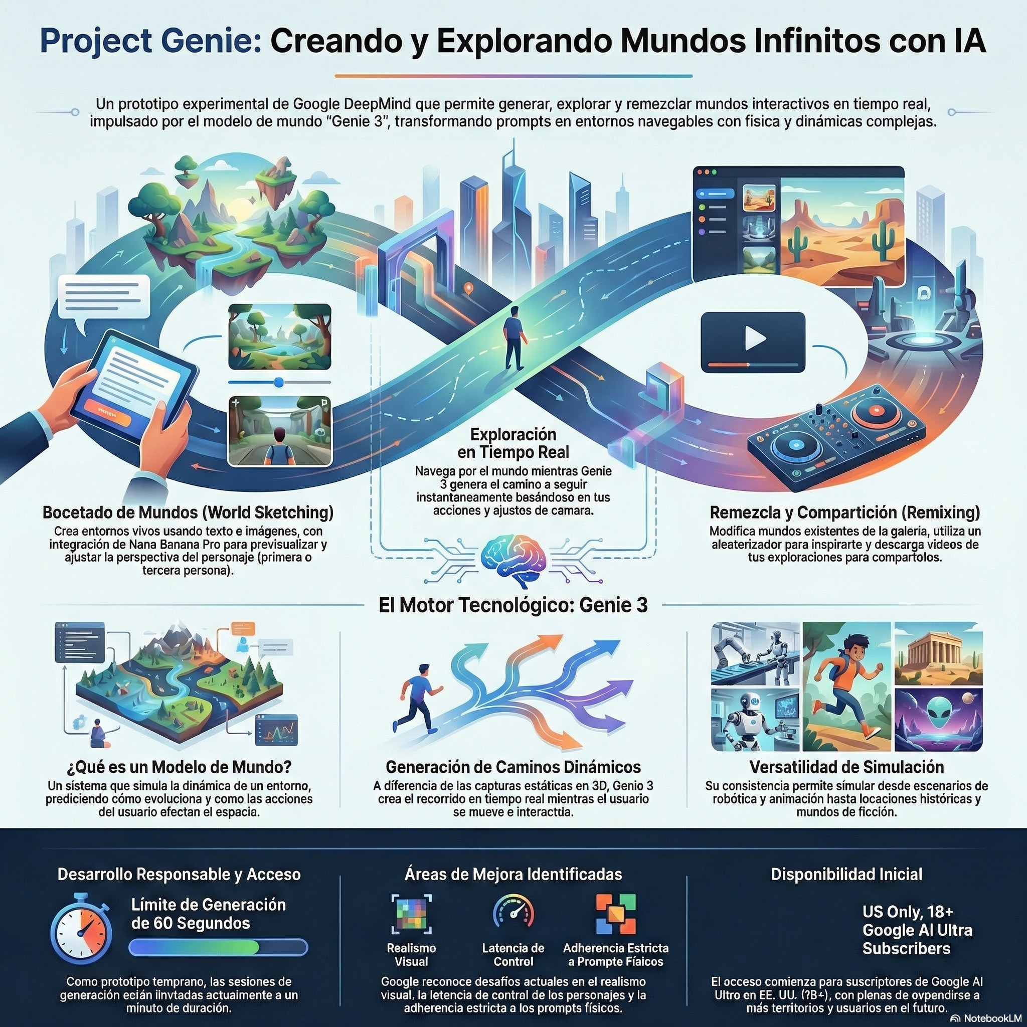 Infografía de Project Genie 3 | Creado con NotebookLM