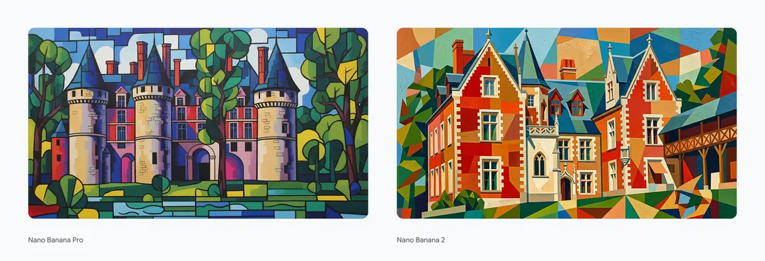 Monumento histórico renderizado con precisión bajo el estilo del cubismo sintético.| Créditos: Google