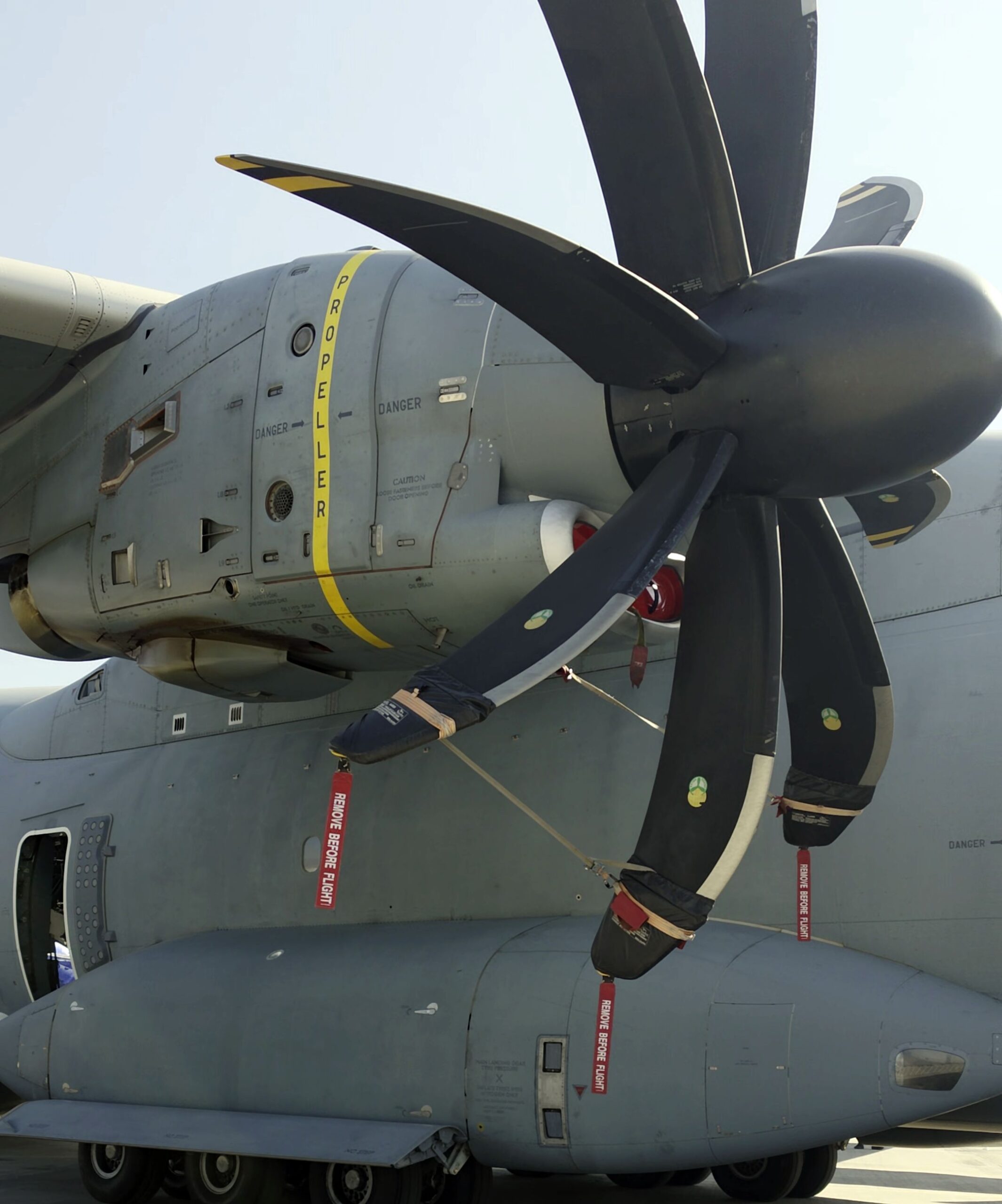 
El avión Airbus A400M está equipado con cuatro potentes motores turbopropulsados Europrop TP400. | Créditos: Pisapapeles