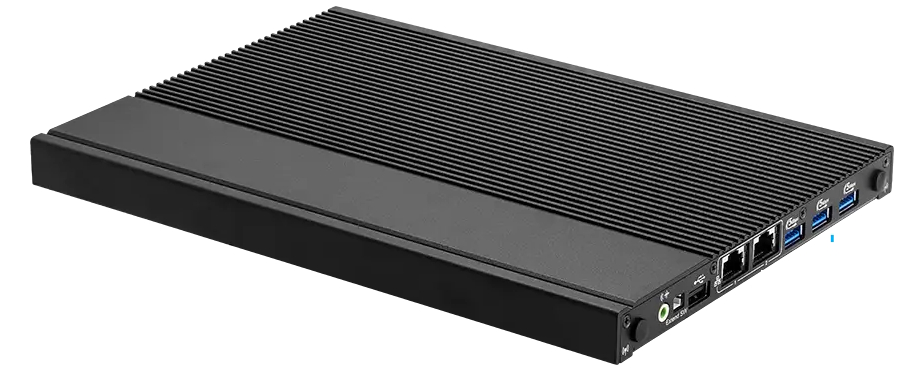
MSI MS-C926, Box PC fanless ultradelgado para señalización digital, basado en plataformas Intel Alder Lake-N y Twin Lake, con memoria DDR5 de hasta 16 GB, triple pantalla independiente, doble LAN GbE, ranuras M.2 con soporte para 5G/LTE y diseño de 19 mm de espesor. | Créditos: MSI