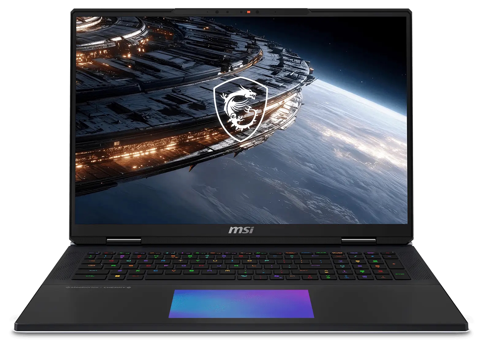 La pantalla del MSI Titan 18 HX A2WJ es un panel Mini LED de 18 pulgadas con resolución 3840 x 2400, frecuencia de 240 Hz, cobertura 100% DCI-P3. | Créditos: MSI