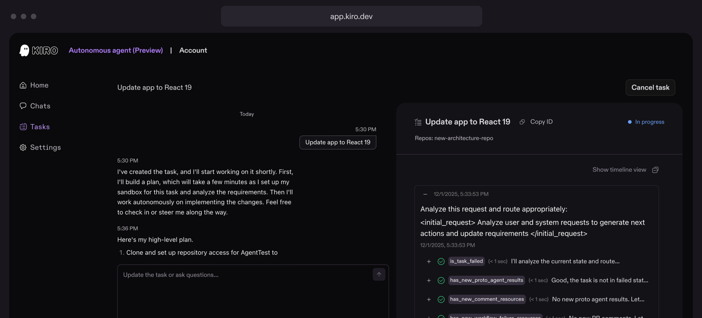 Agente autónomo Kiro | Créditos: Kiro