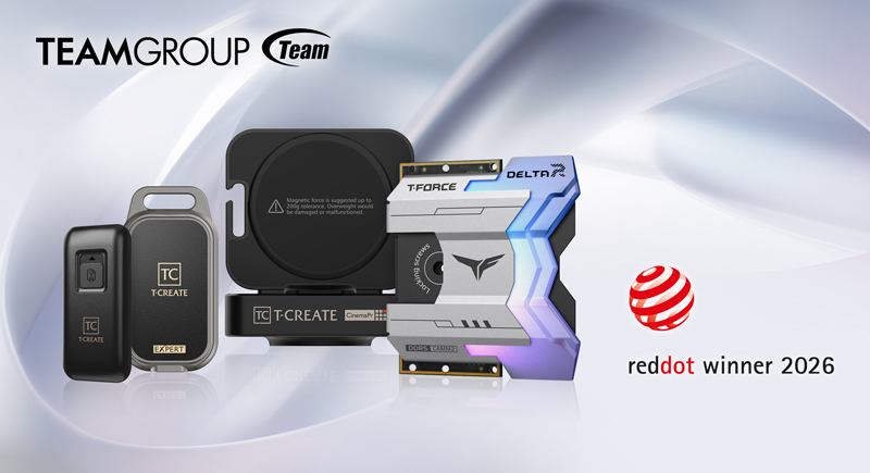 TEAMGROUP recibe premios Red Dot 2026 por SSD externos y memoria CAMM2